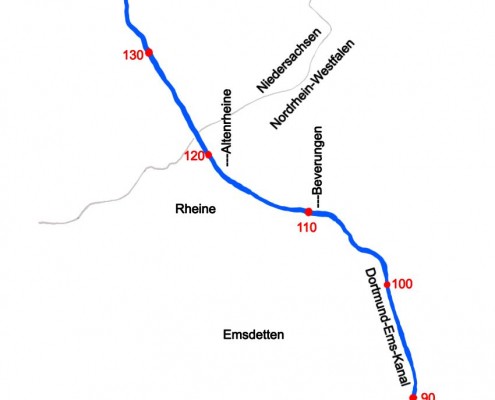 DEK Dortmund-Ems-Kanal an dem ASC Haranni Mitglieder Angeln können.